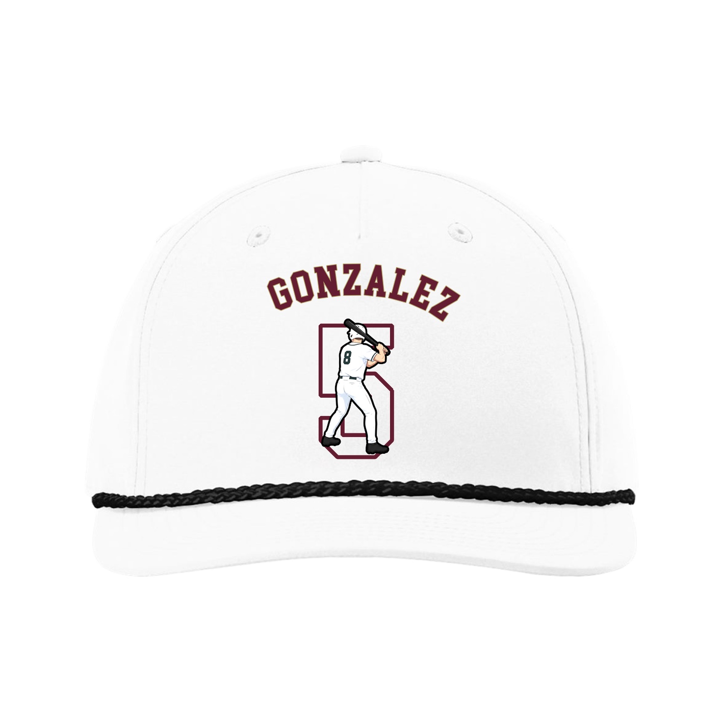 Five-Panel Classic Rope Cap — Shirsey Arch in White