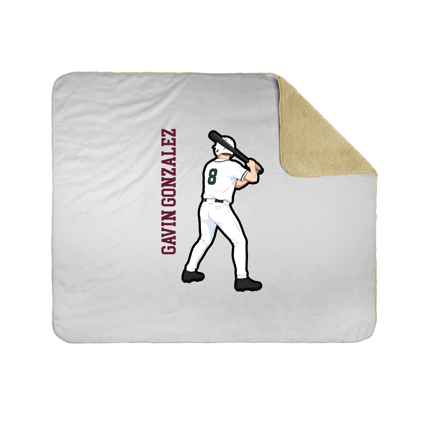 Throw Blanket — Name Vertical in White