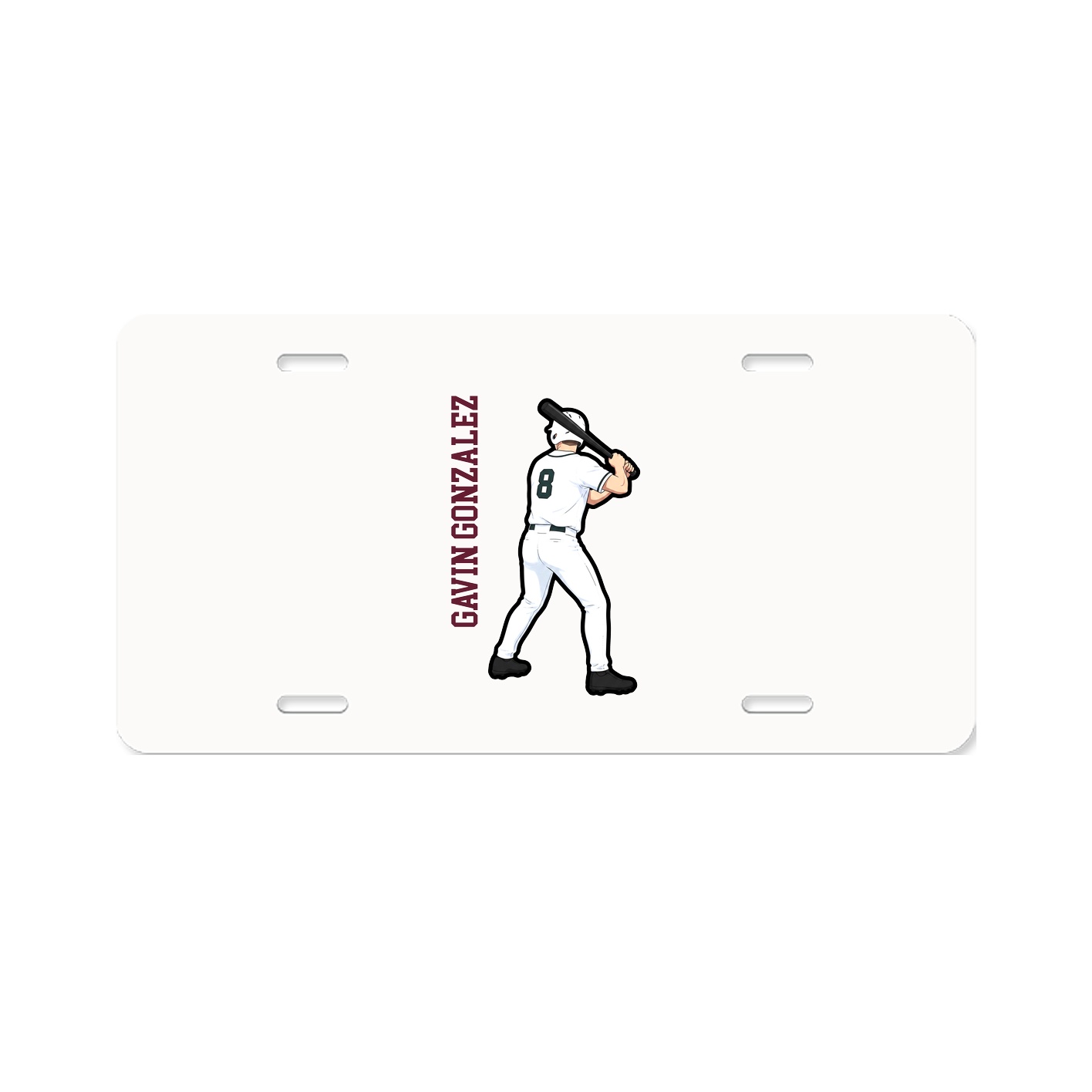 License Plate — Name Vertical in Classic