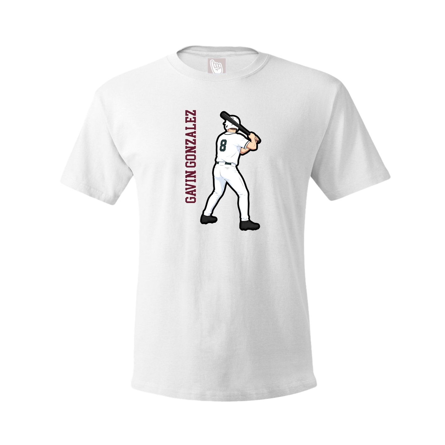 Tee — Name Vertical in White