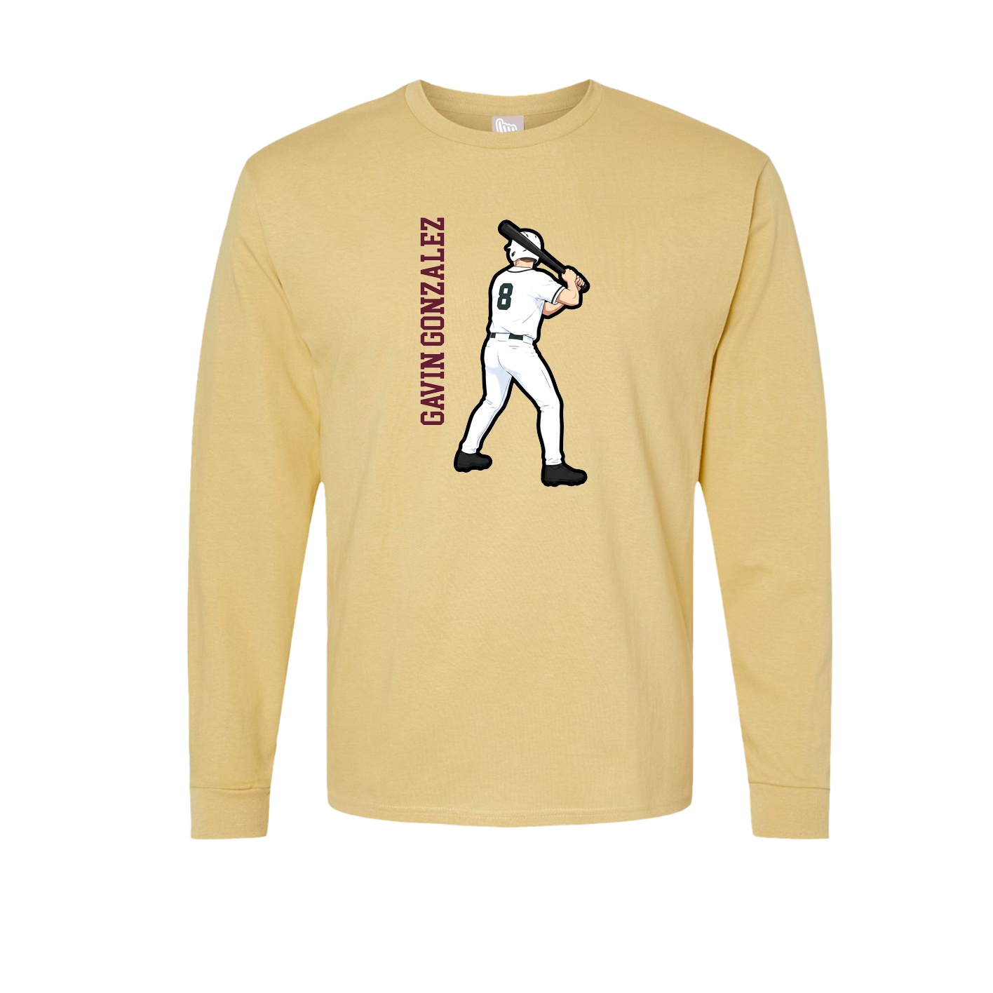 Long Sleeve Tee — Name Vertical in Vegas Gold