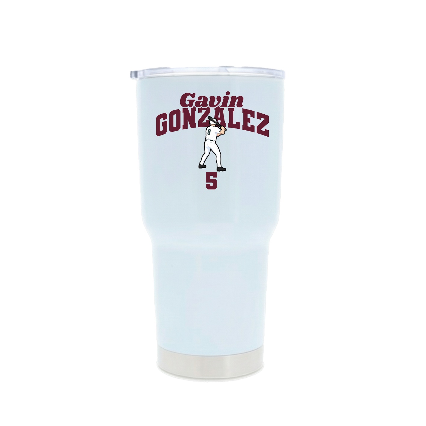 30oz Stainless Steel Tumbler — Signature Arch in White
