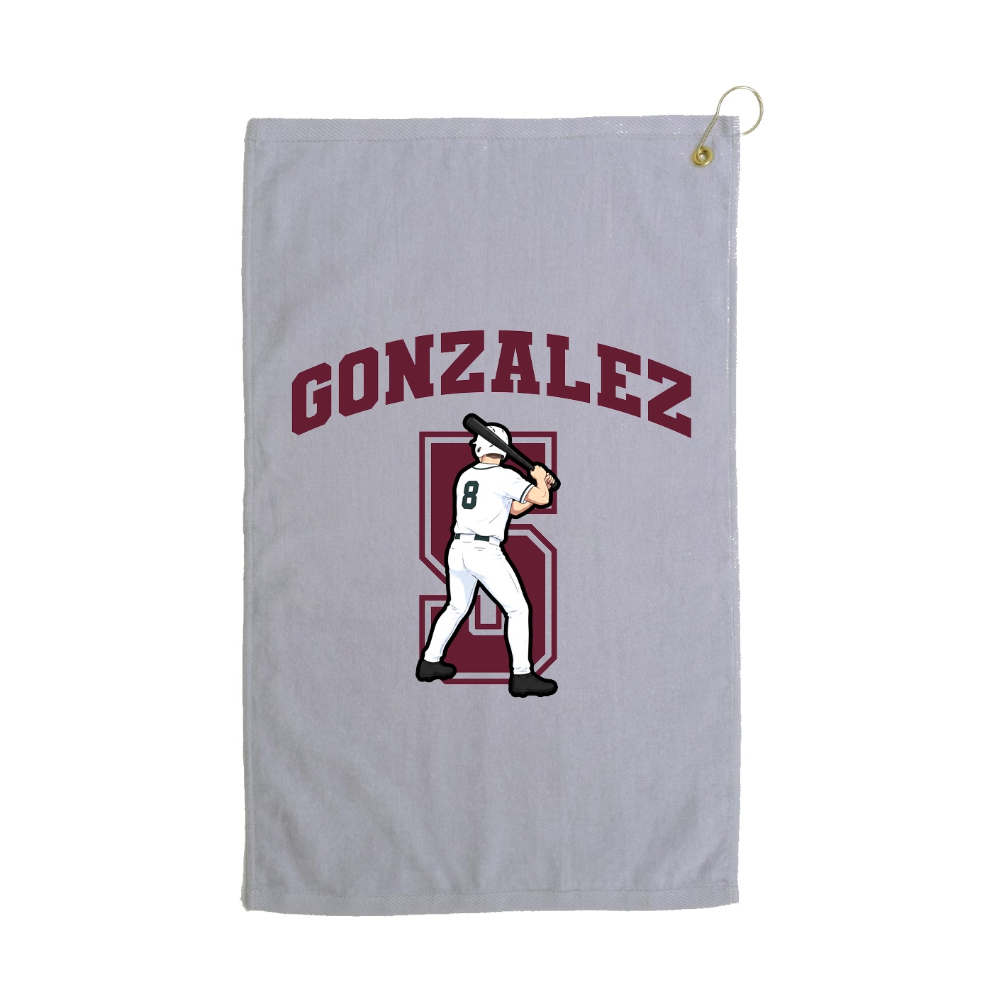 Golf Towel — Number in Grey