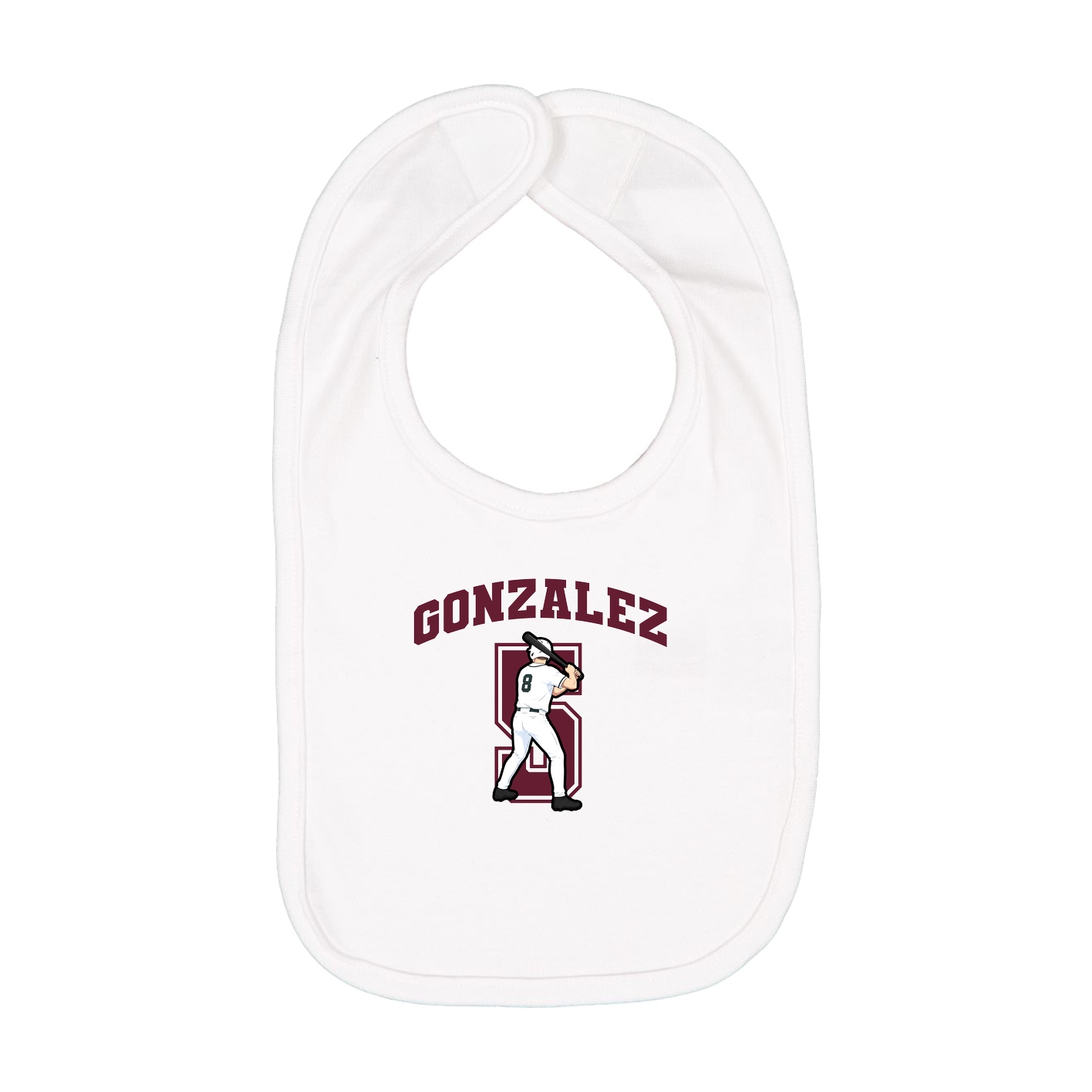 Infant Bib — Number in White