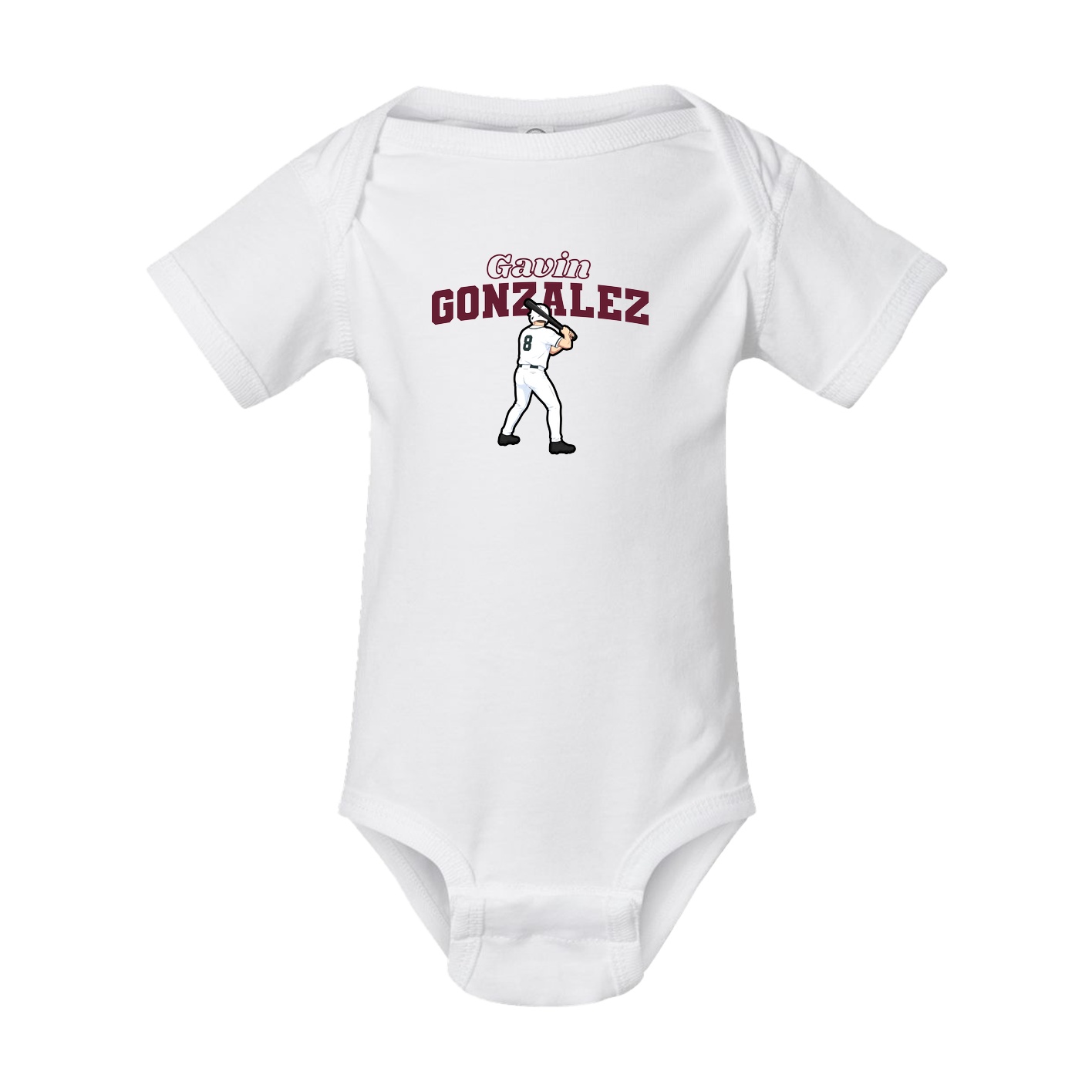 Baby Onesie — Name Arch in White