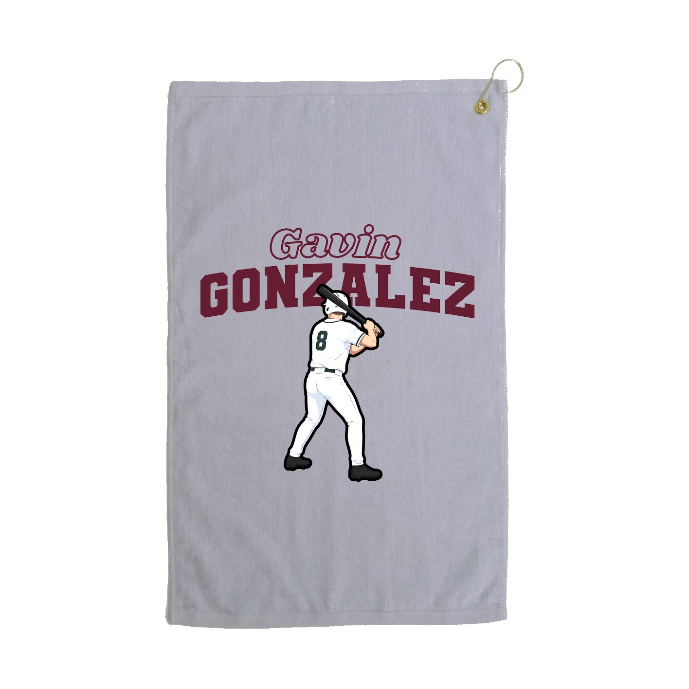 Golf Towel — Name Arch in Grey
