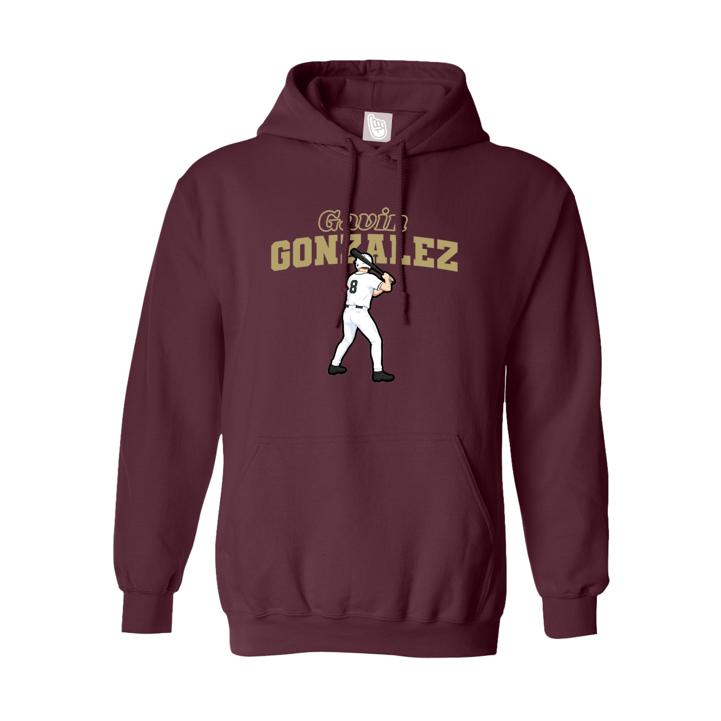 Youth Hoodie — Name Arch in Maroon