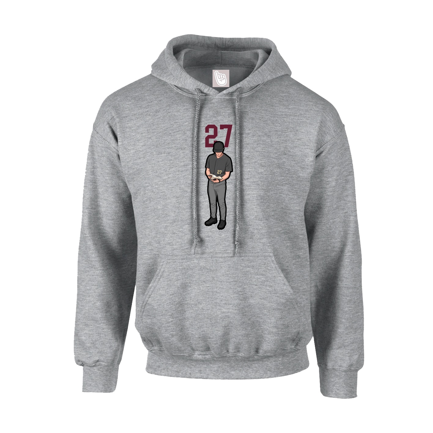 Youth Hoodie — Number Top in Grey