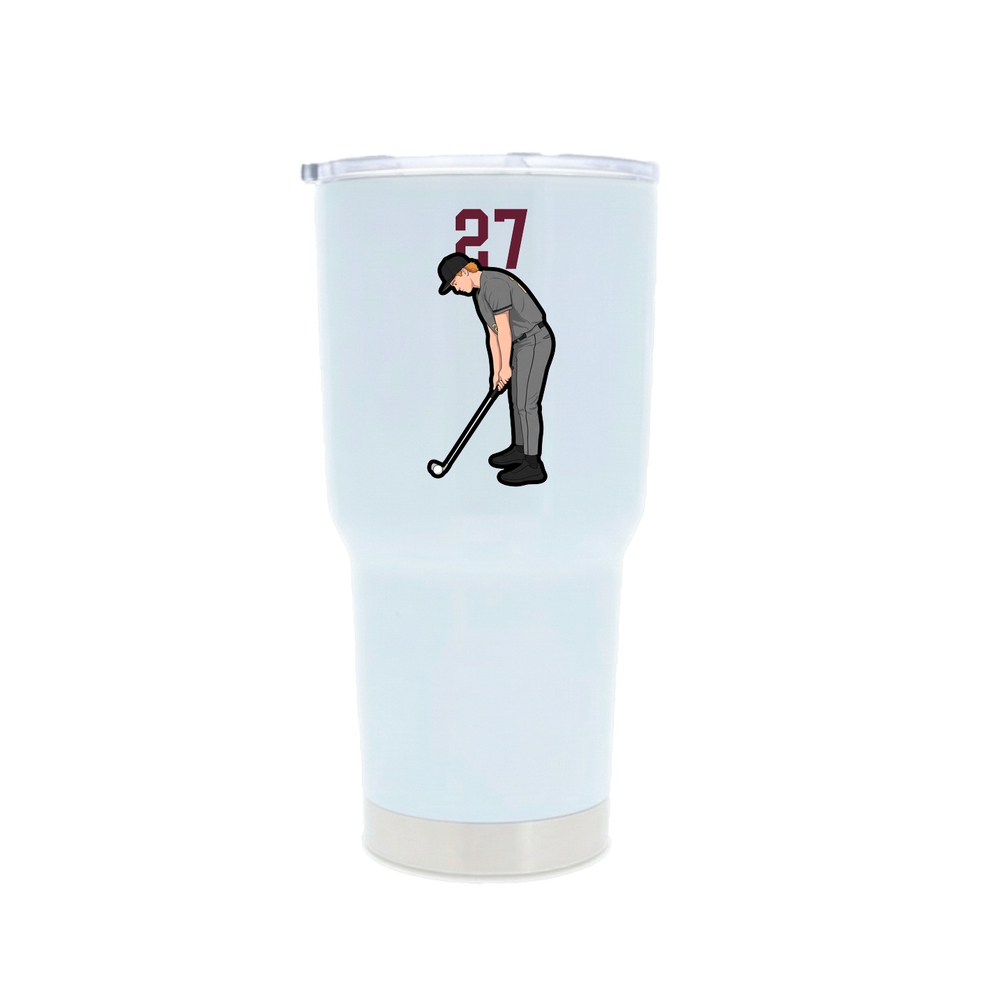 30oz Stainless Steel Tumbler — Number Top in White