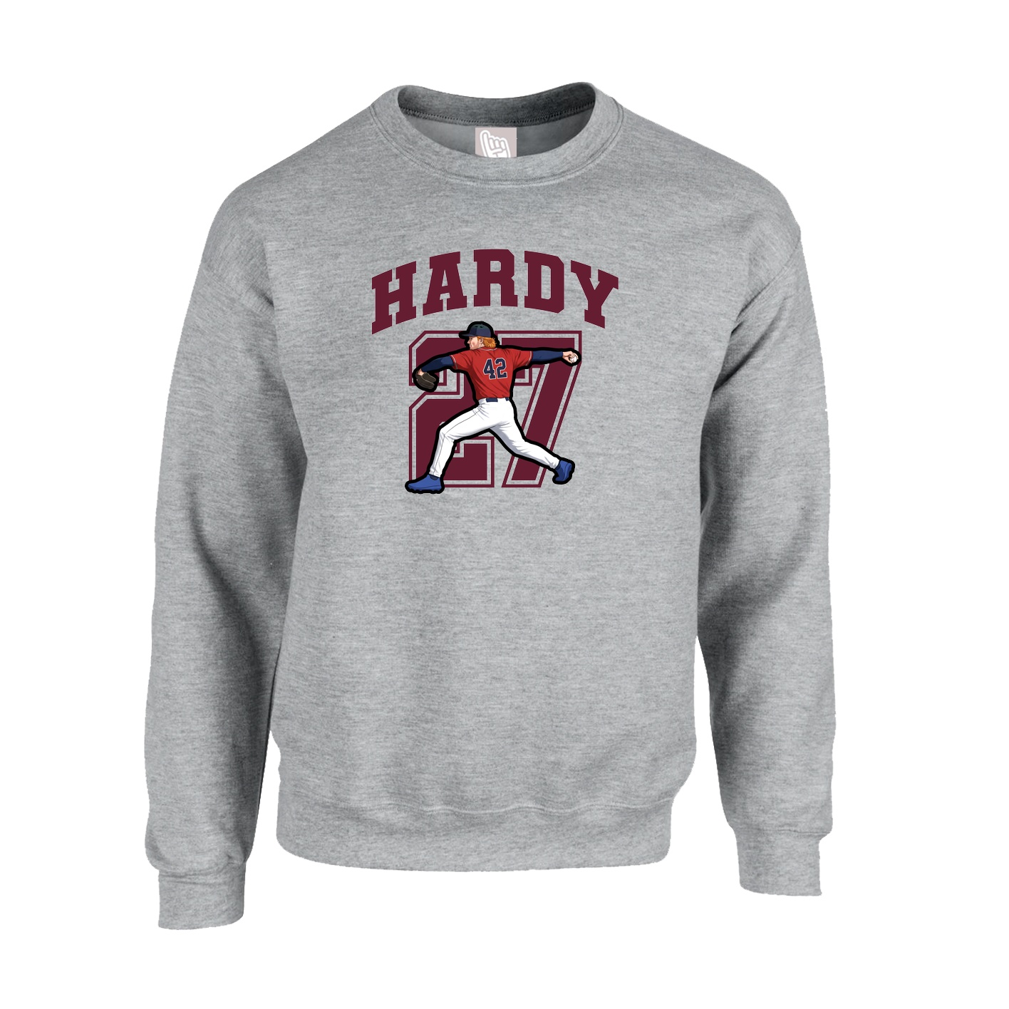 Fleece Crew — Number in Grey