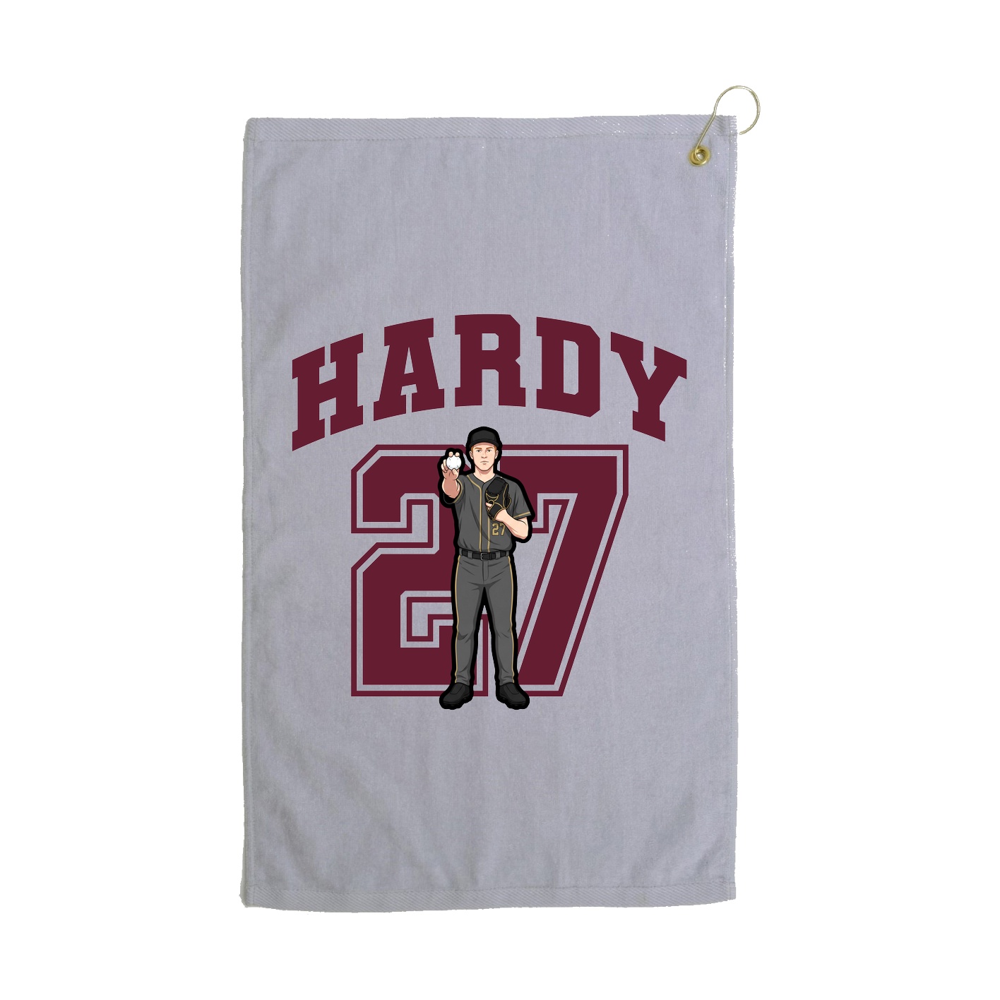 Golf Towel — Number in Grey