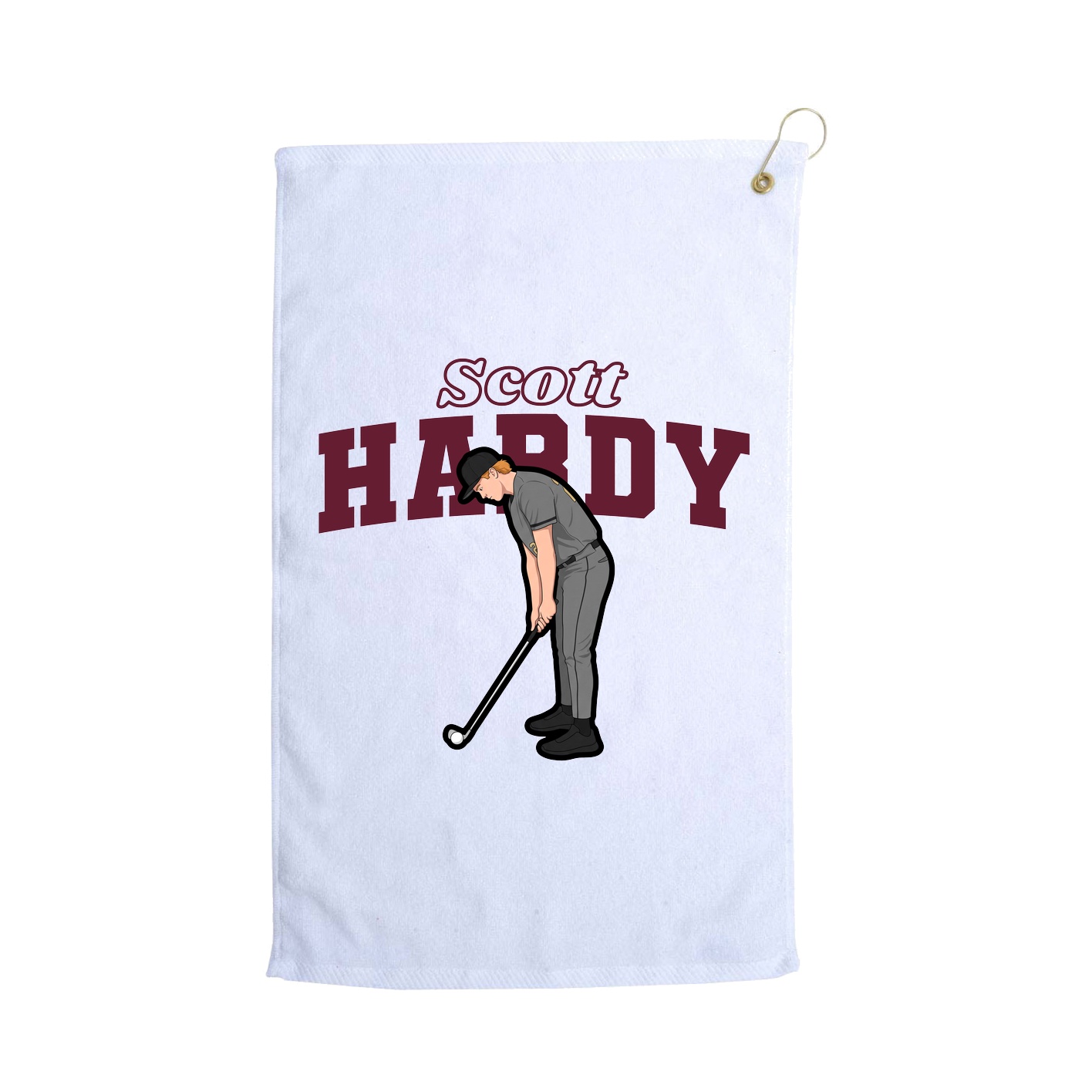 Golf Towel — Name Arch in White