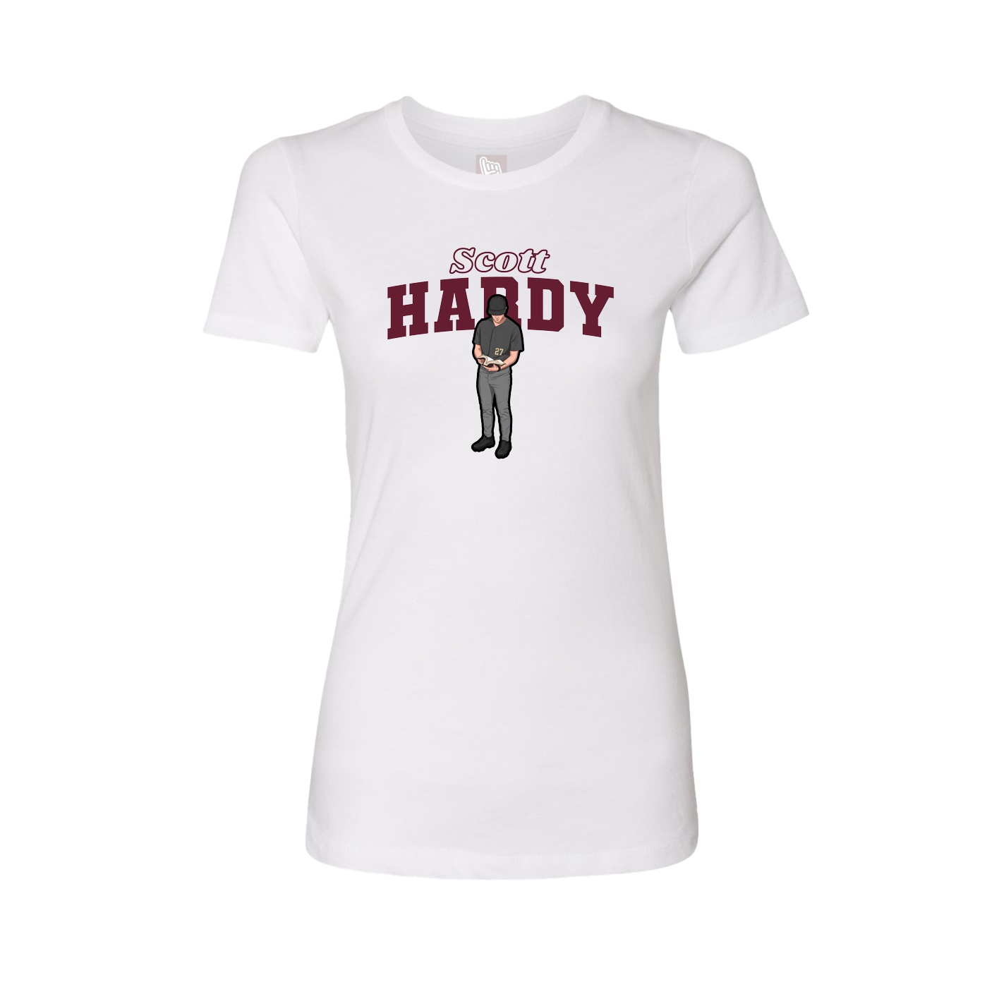 Fitted Women's Tee — Name Arch in White