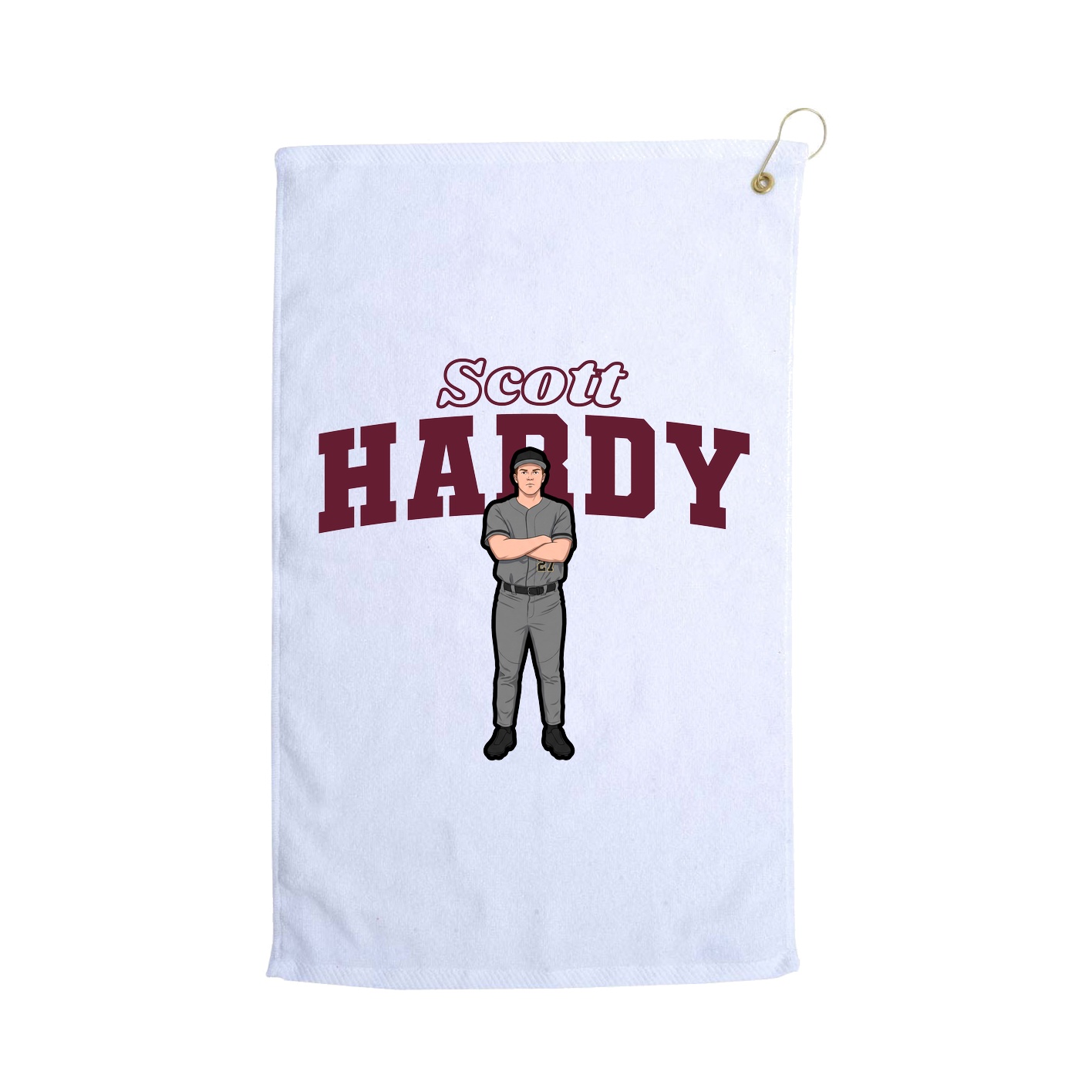 Golf Towel — Name Arch in White