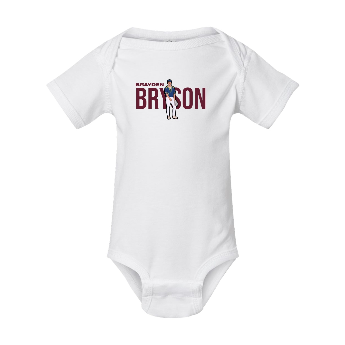 Baby Onesie — Player Name in White