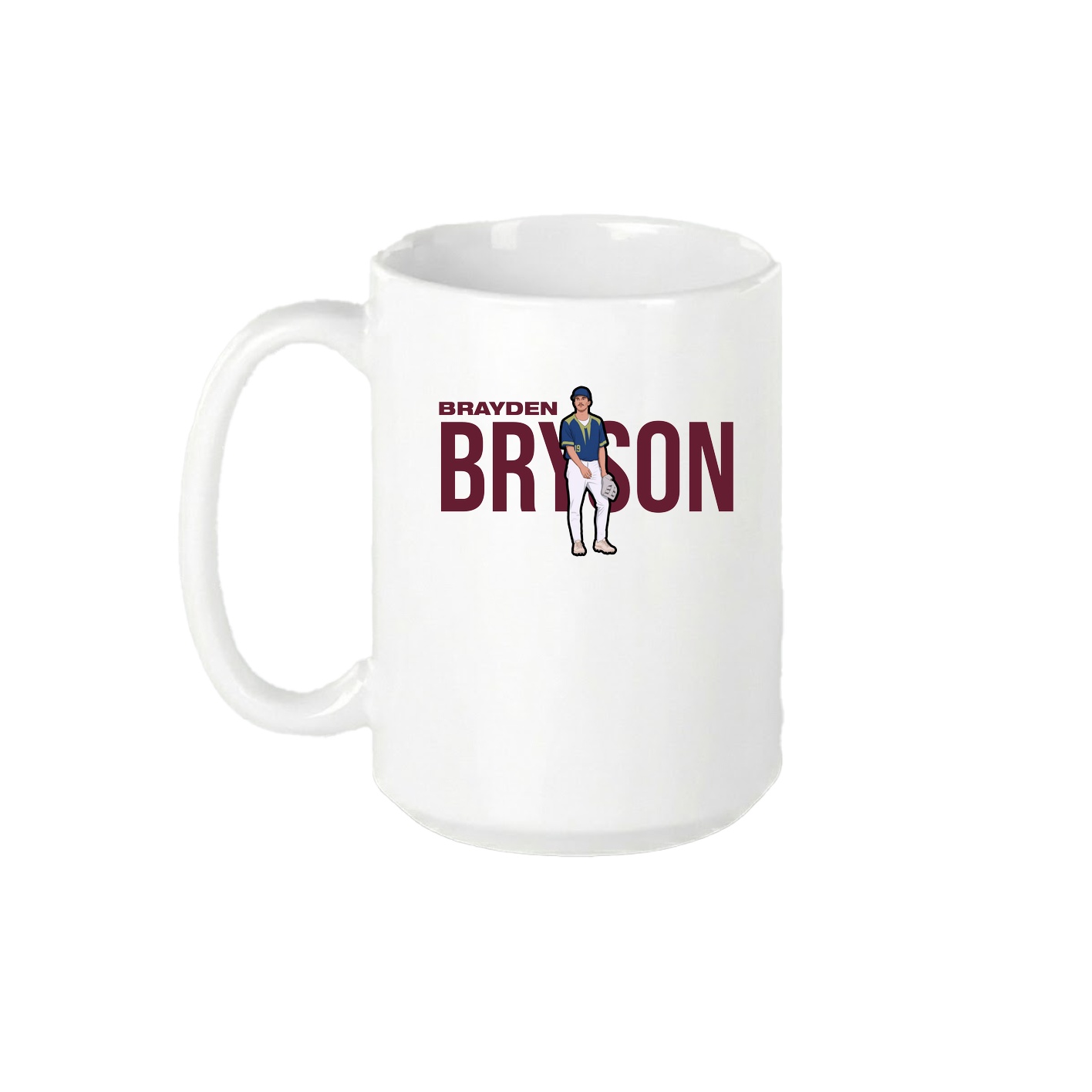 15oz Coffee Mug — Player Name in White