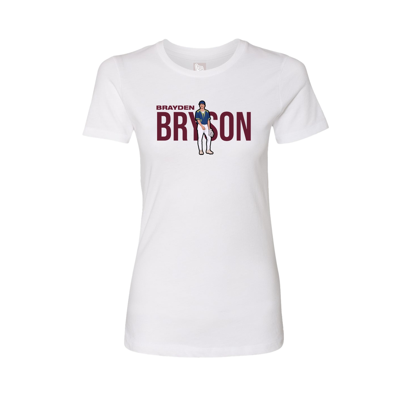 Fitted Women's Tee — Player Name in White