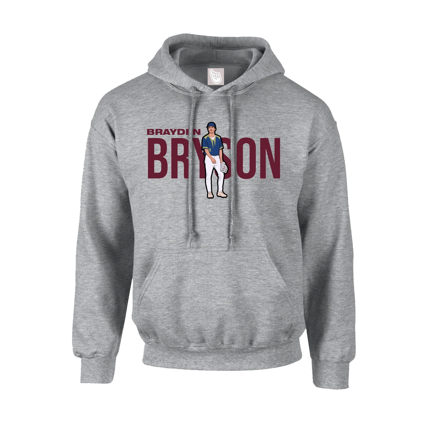 Youth Hoodie — Player Name in Grey