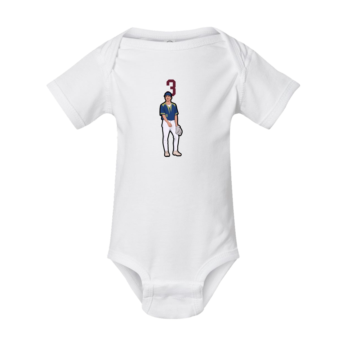 Baby Onesie — Number Top in White