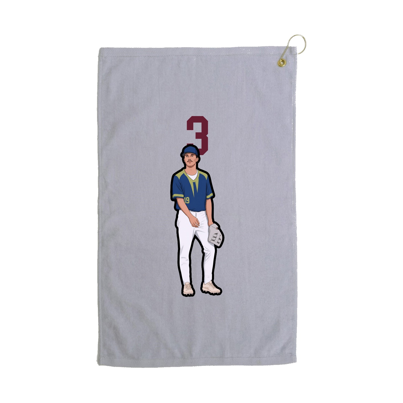 Golf Towel — Number Top in Grey