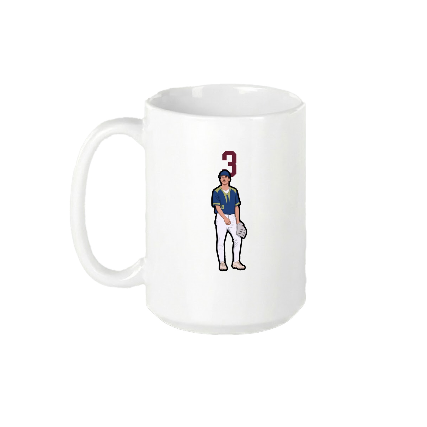 15oz Coffee Mug — Number Top in White