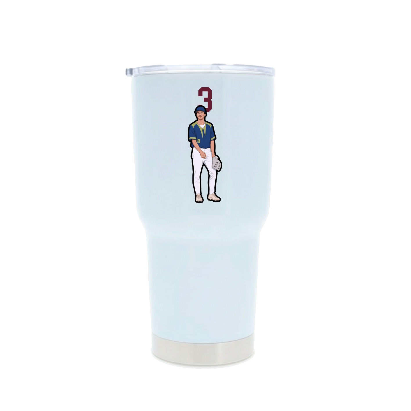 30oz Stainless Steel Tumbler — Number Top in White