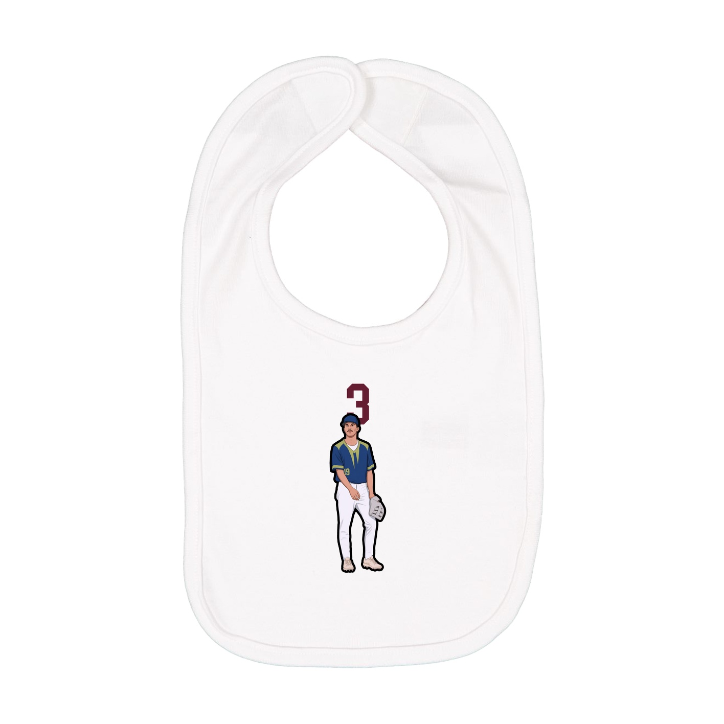 Infant Bib — Number Top in White