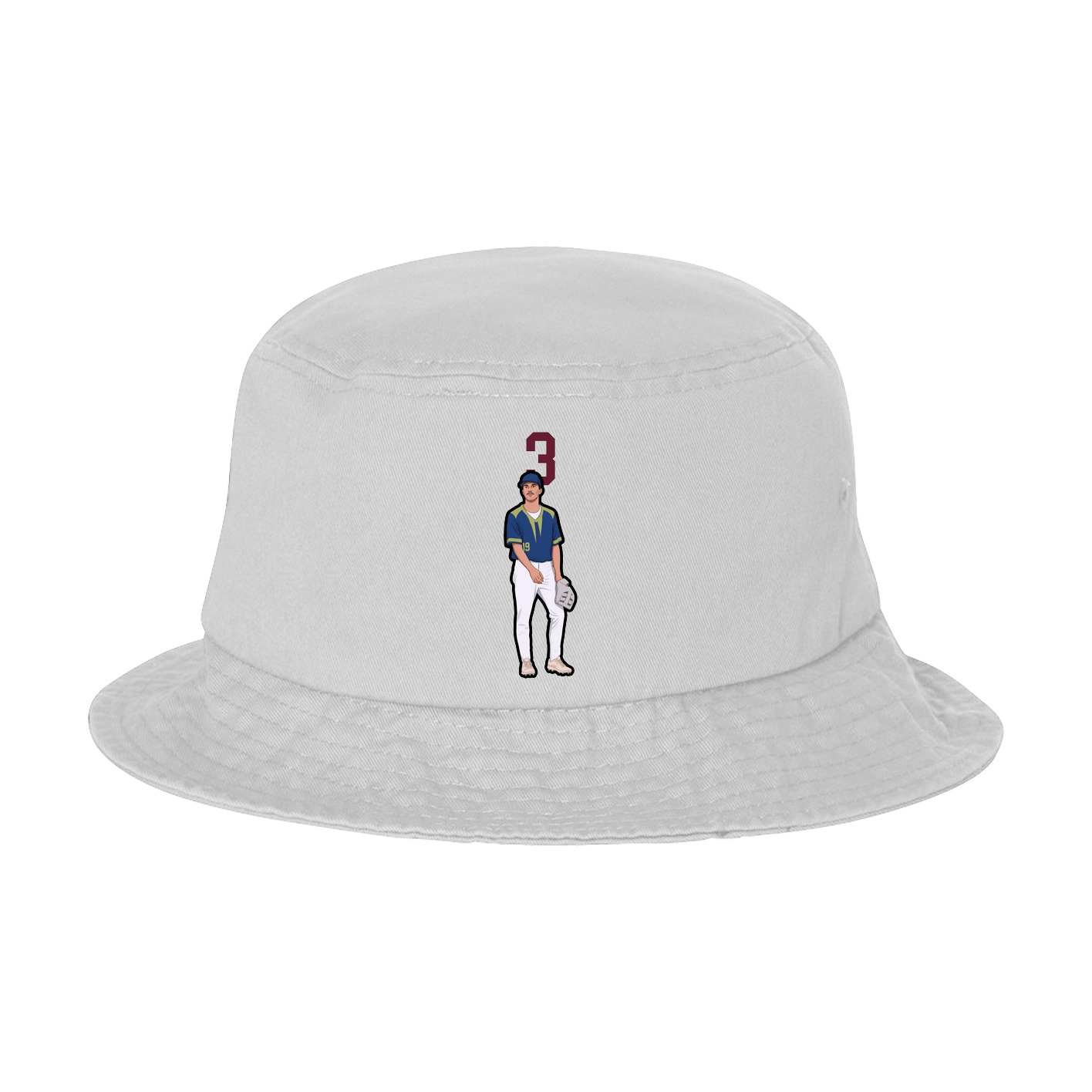 Bucket Cap — Number Top in White