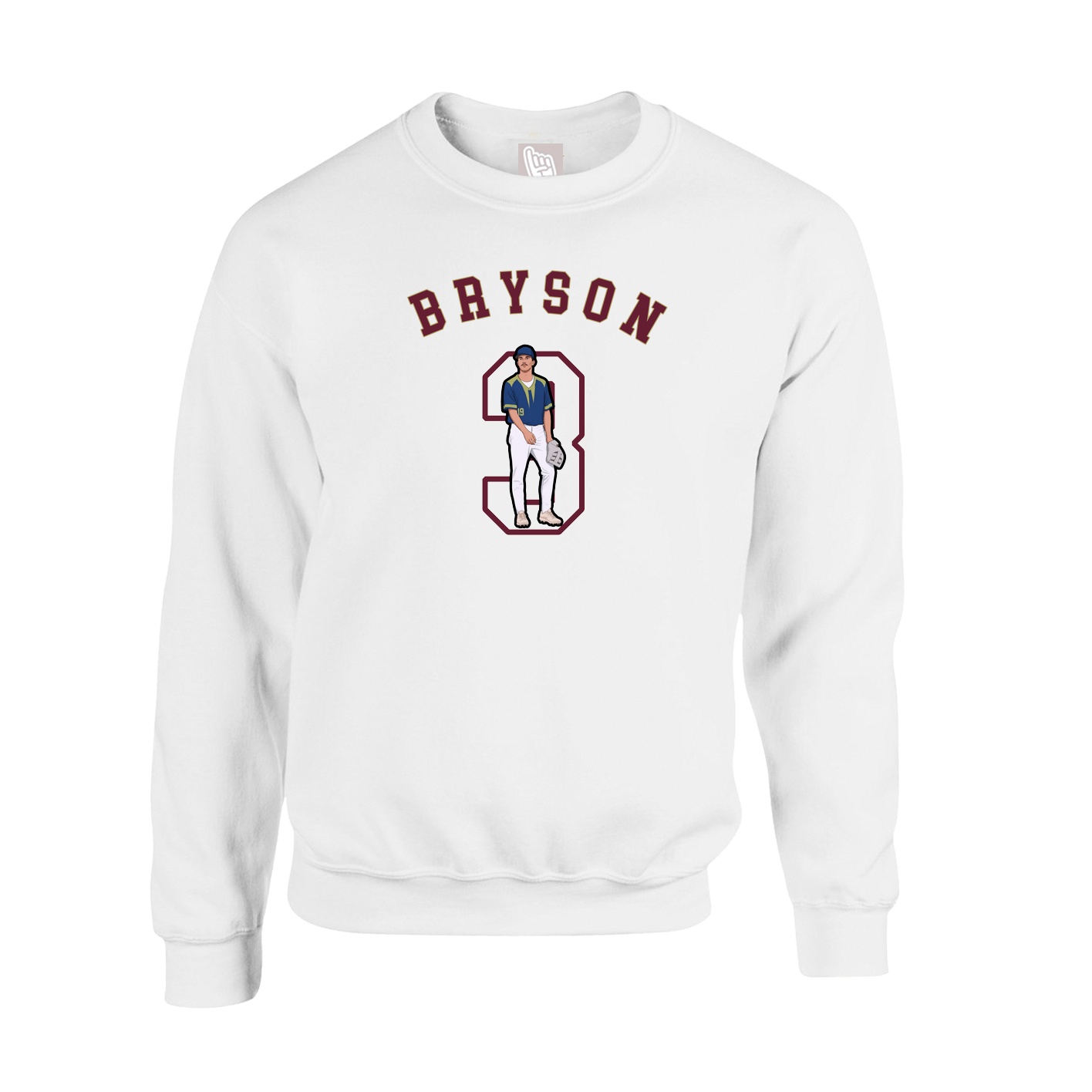 Fleece Crew — Shirsey Arch in White