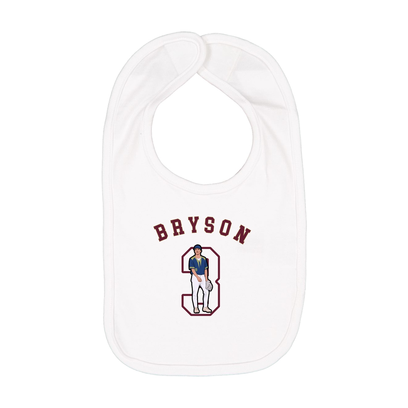 Infant Bib — Shirsey Arch in White