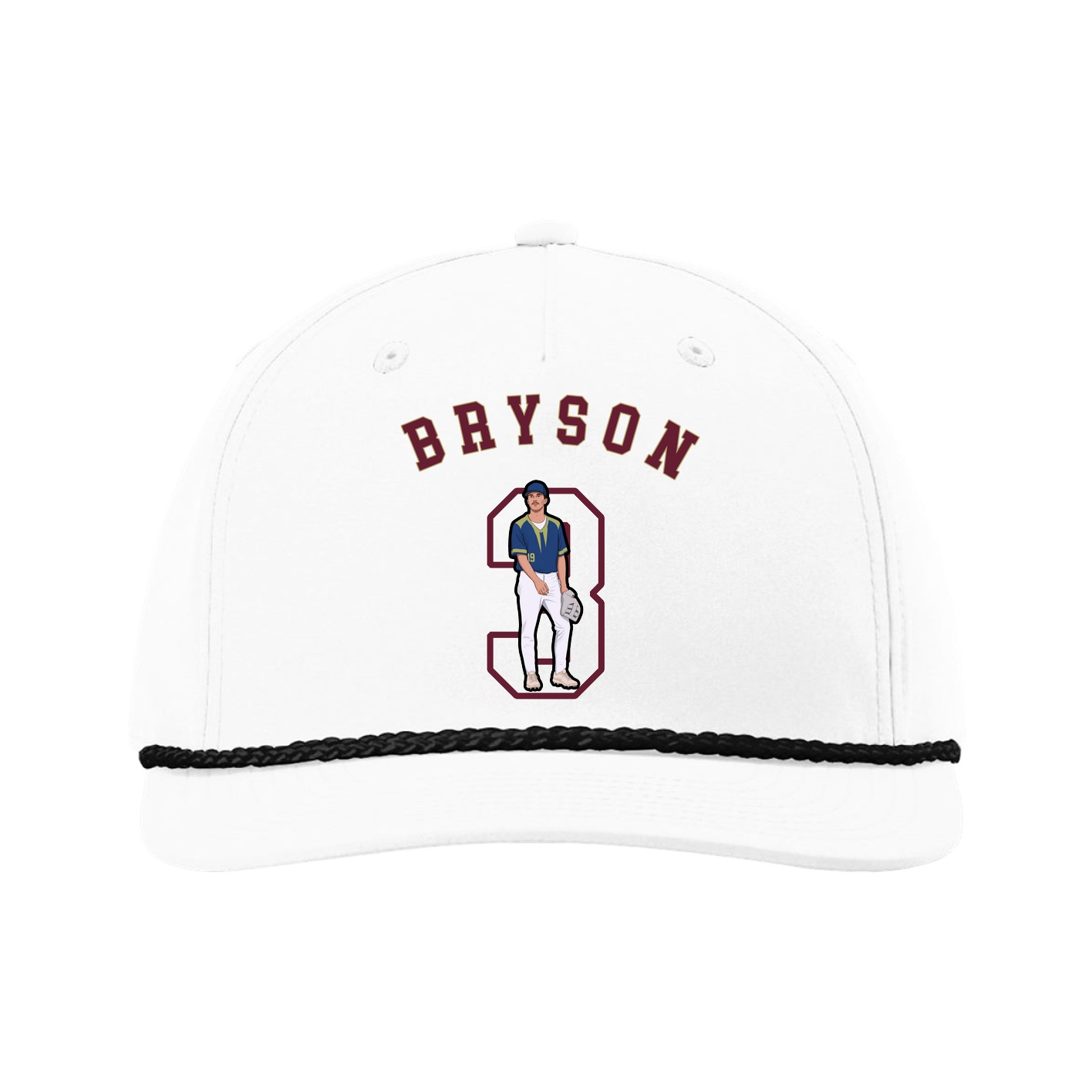 Five-Panel Classic Rope Cap — Shirsey Arch in White