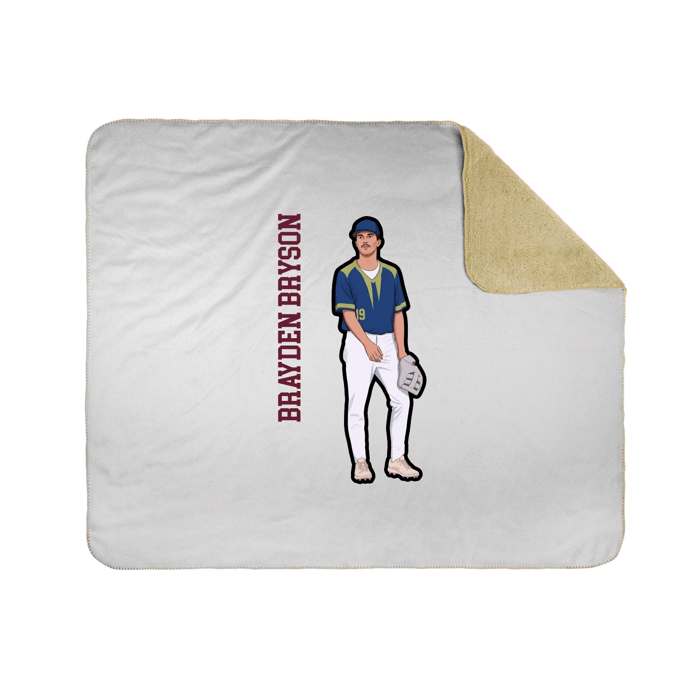 Throw Blanket — Name Vertical in White