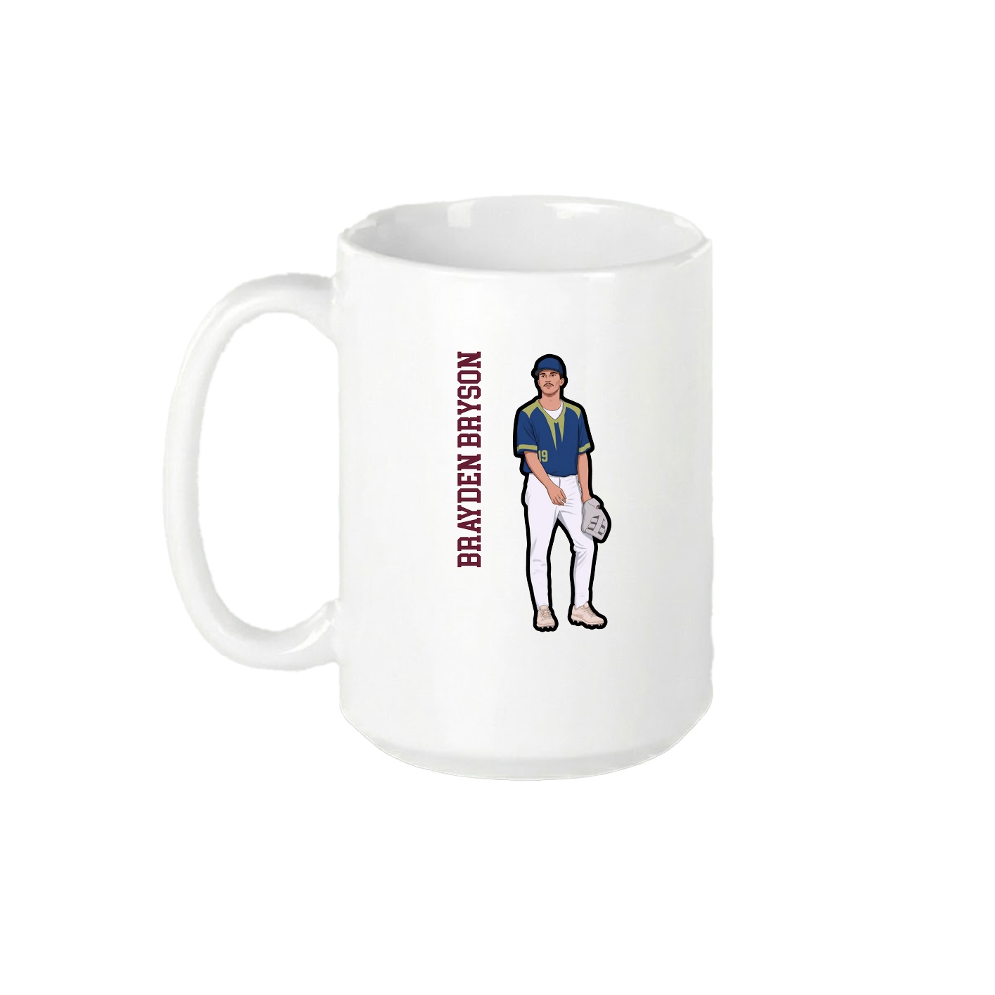 15oz Coffee Mug — Name Vertical in White