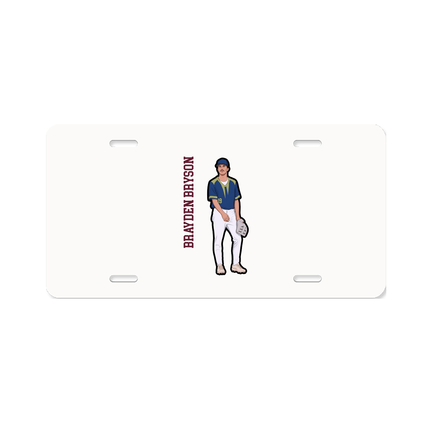 License Plate — Name Vertical in Classic