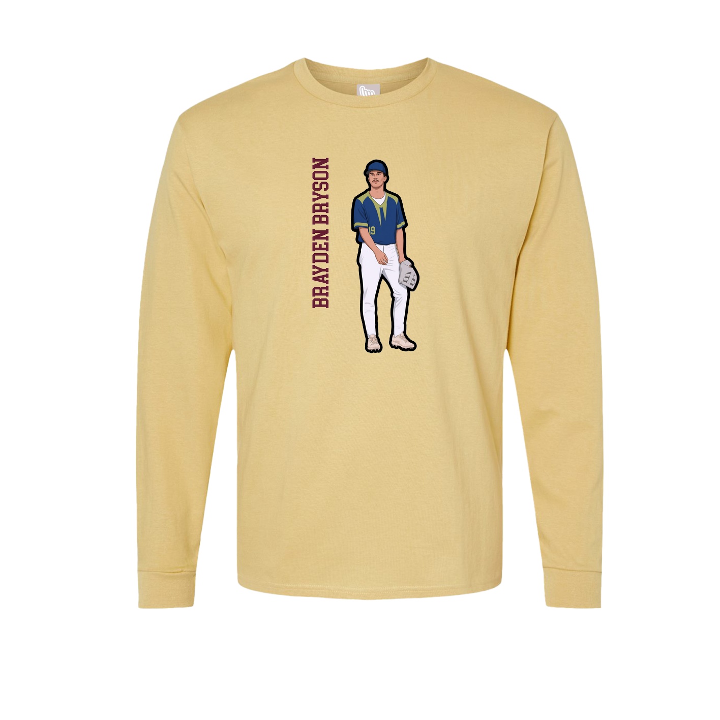 Long Sleeve Tee — Name Vertical in Vegas Gold