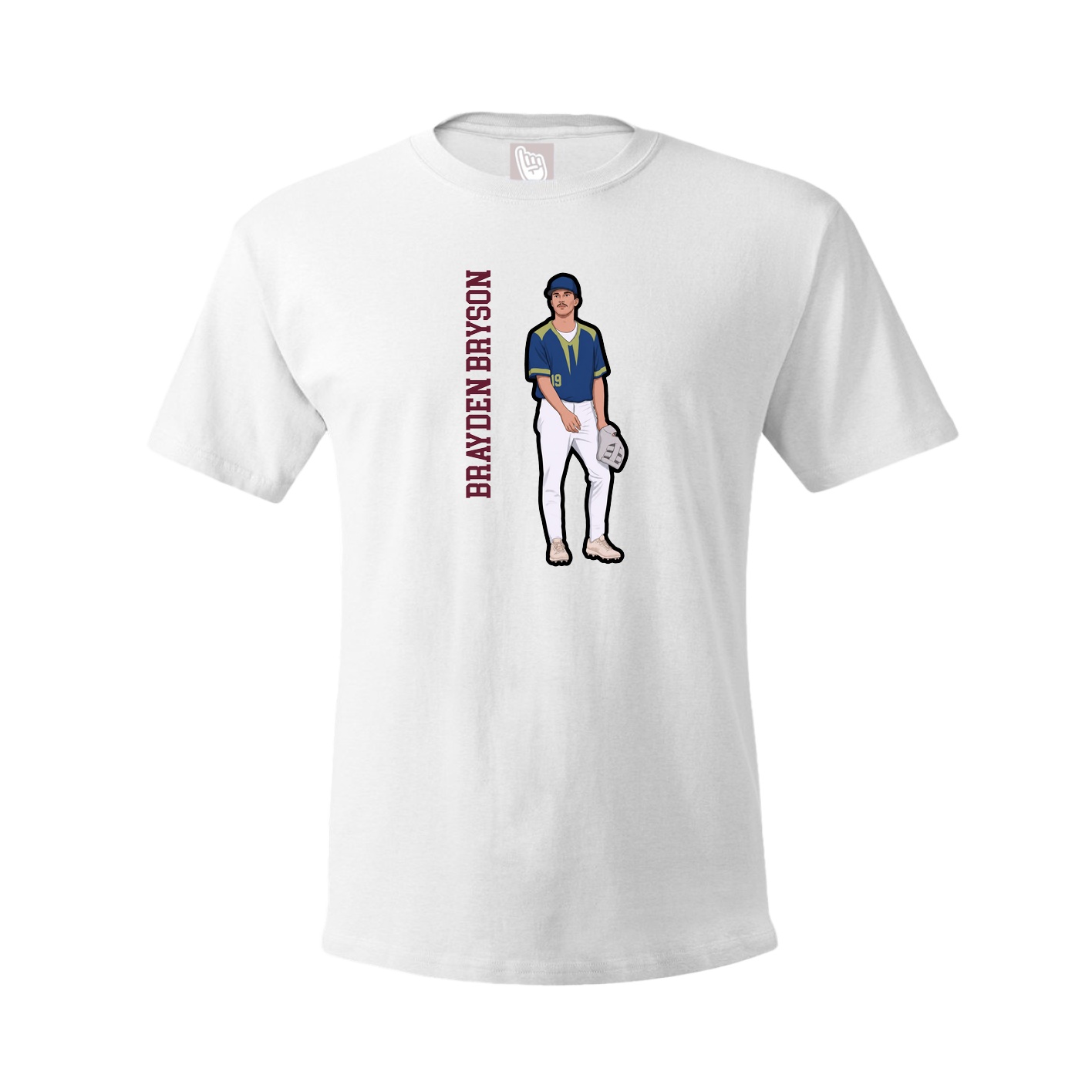Youth Tee — Name Vertical in White
