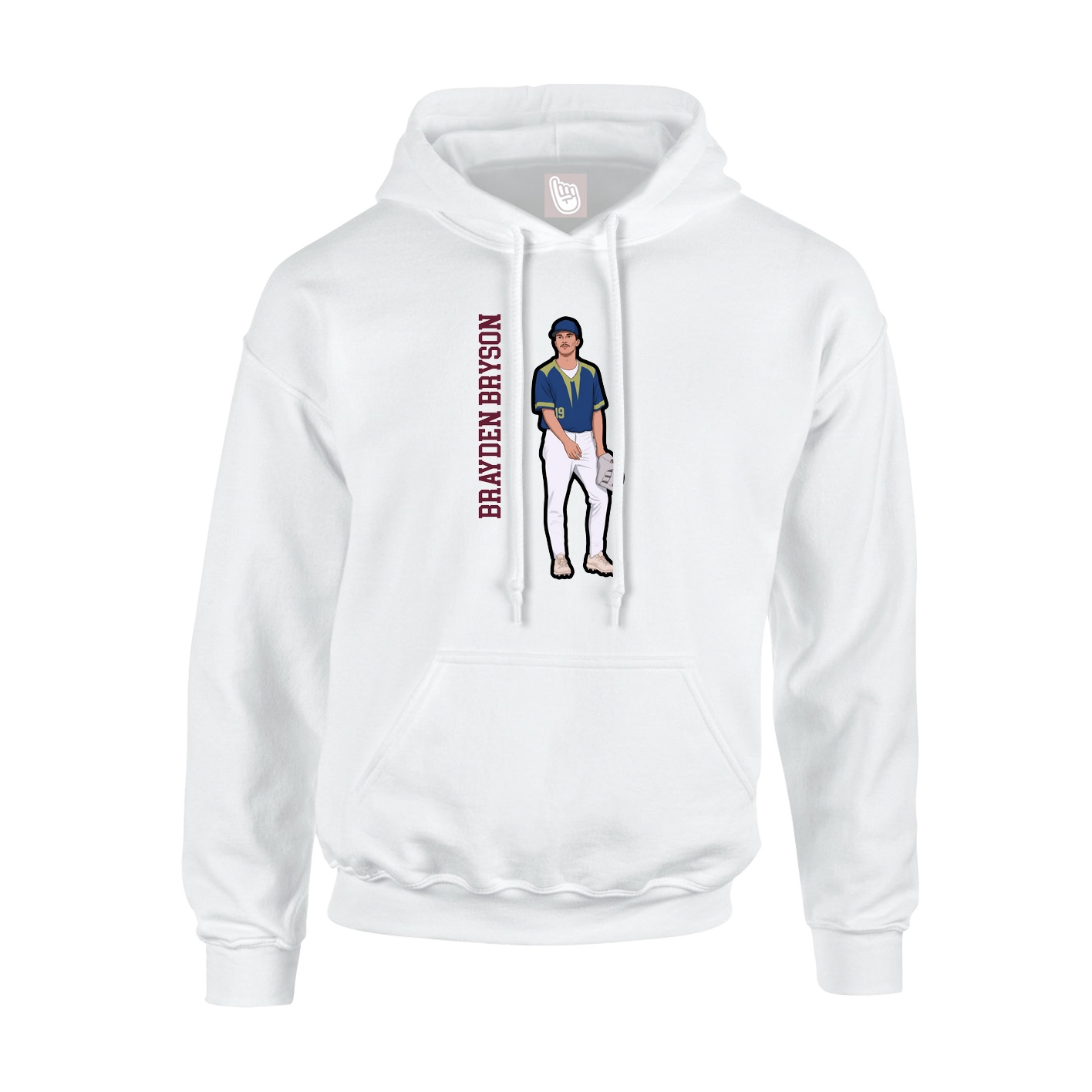 Youth Hoodie — Name Vertical in White