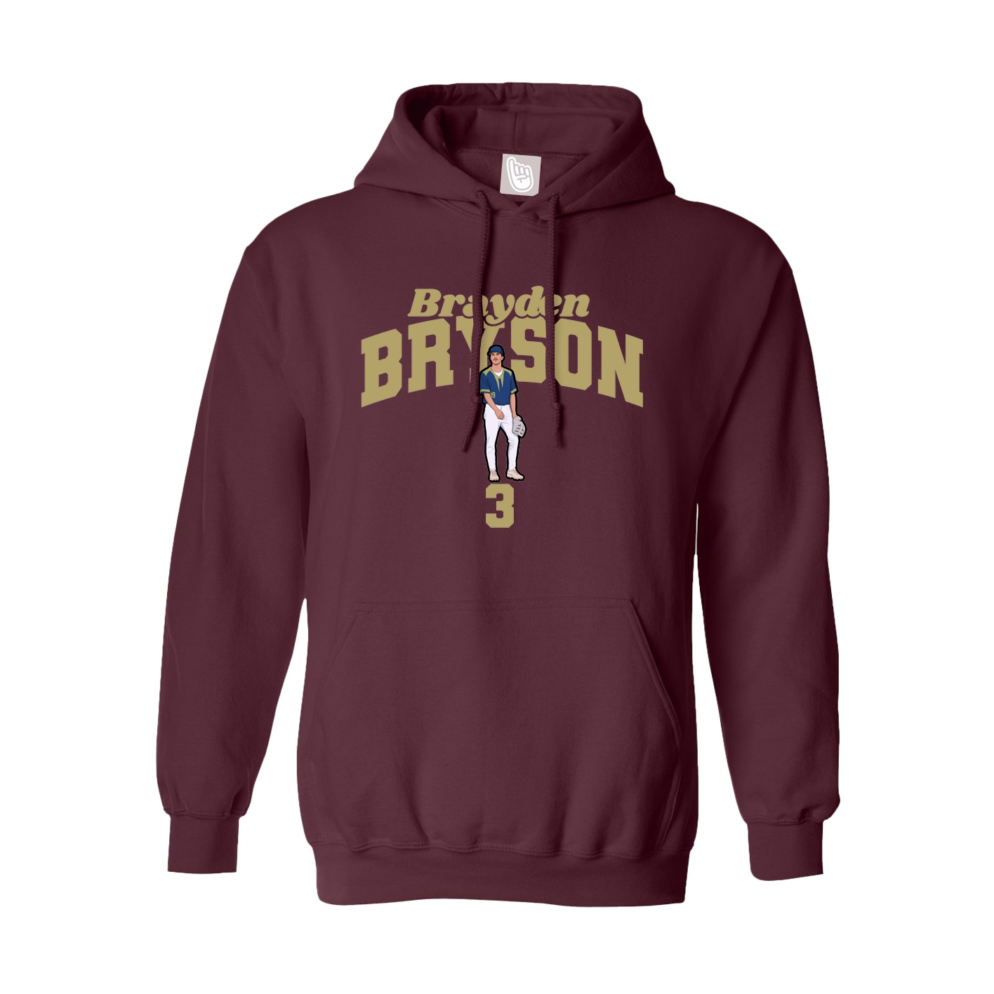 Youth Hoodie — Signature Arch in Maroon