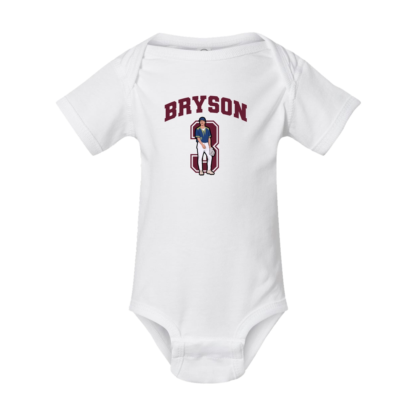 Baby Onesie — Number in White