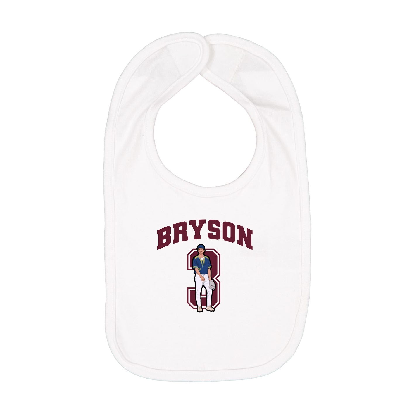 Infant Bib — Number in White