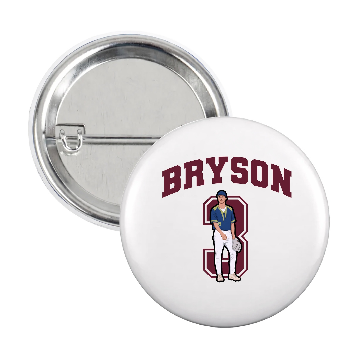 Game Day Button — Number in White