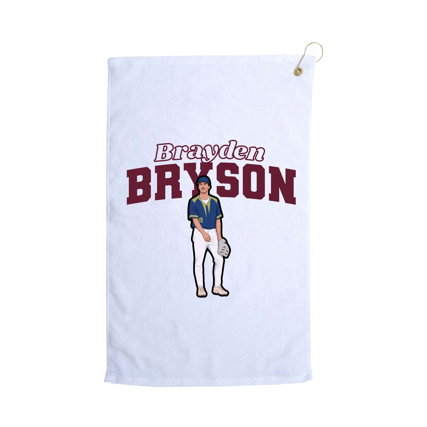 Golf Towel — Name Arch in White