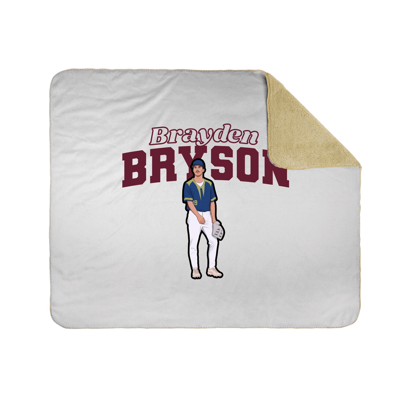 Throw Blanket — Name Arch in White