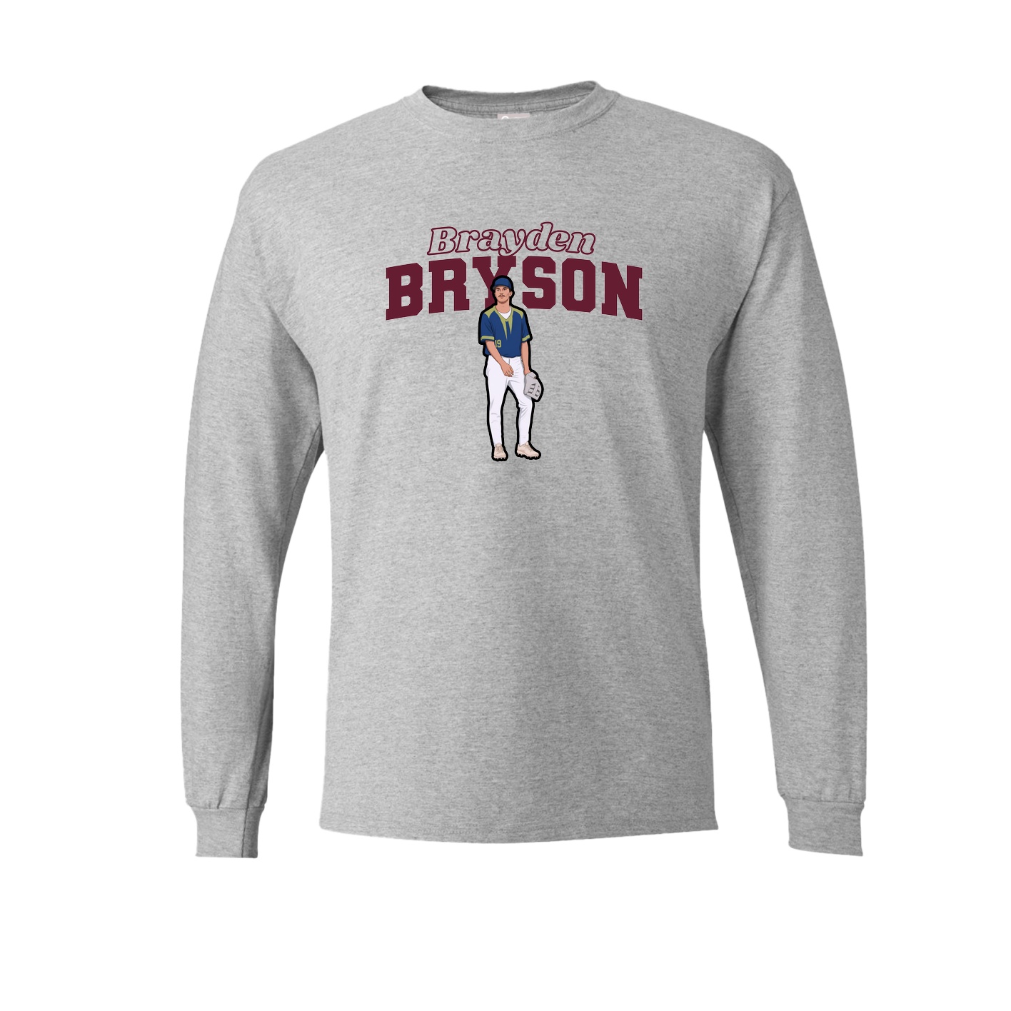 Long Sleeve Tee — Name Arch in Grey