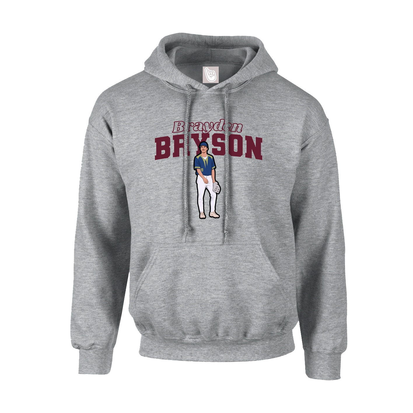 Hoodie — Name Arch in Grey