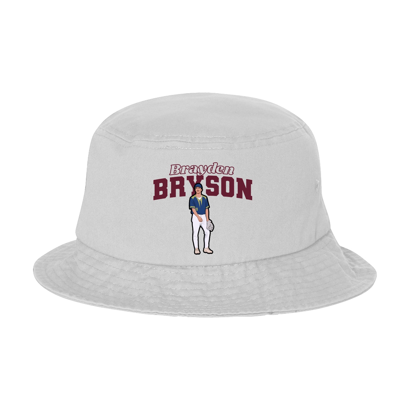 Bucket Cap — Name Arch in White