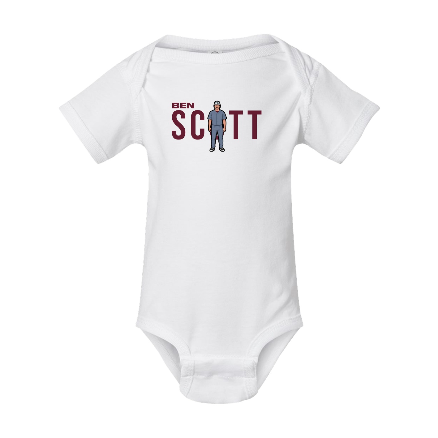 Baby Onesie — Player Name in White