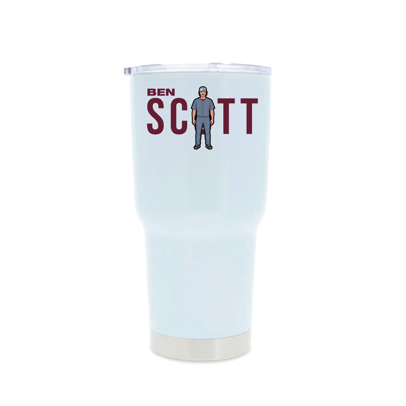 30oz Stainless Steel Tumbler — Player Name in White