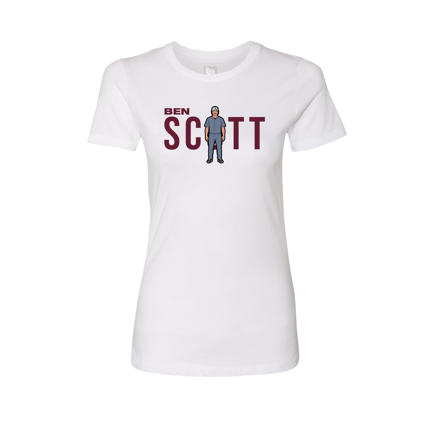 Fitted Women's Tee — Player Name in White
