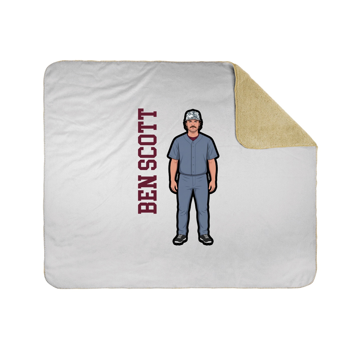 Throw Blanket — Name Vertical in White